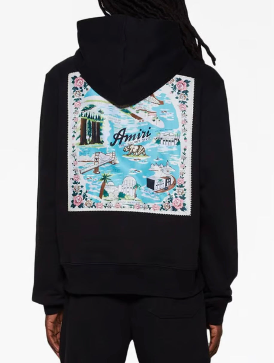 Amiri Hawaiian Hoodie - Black