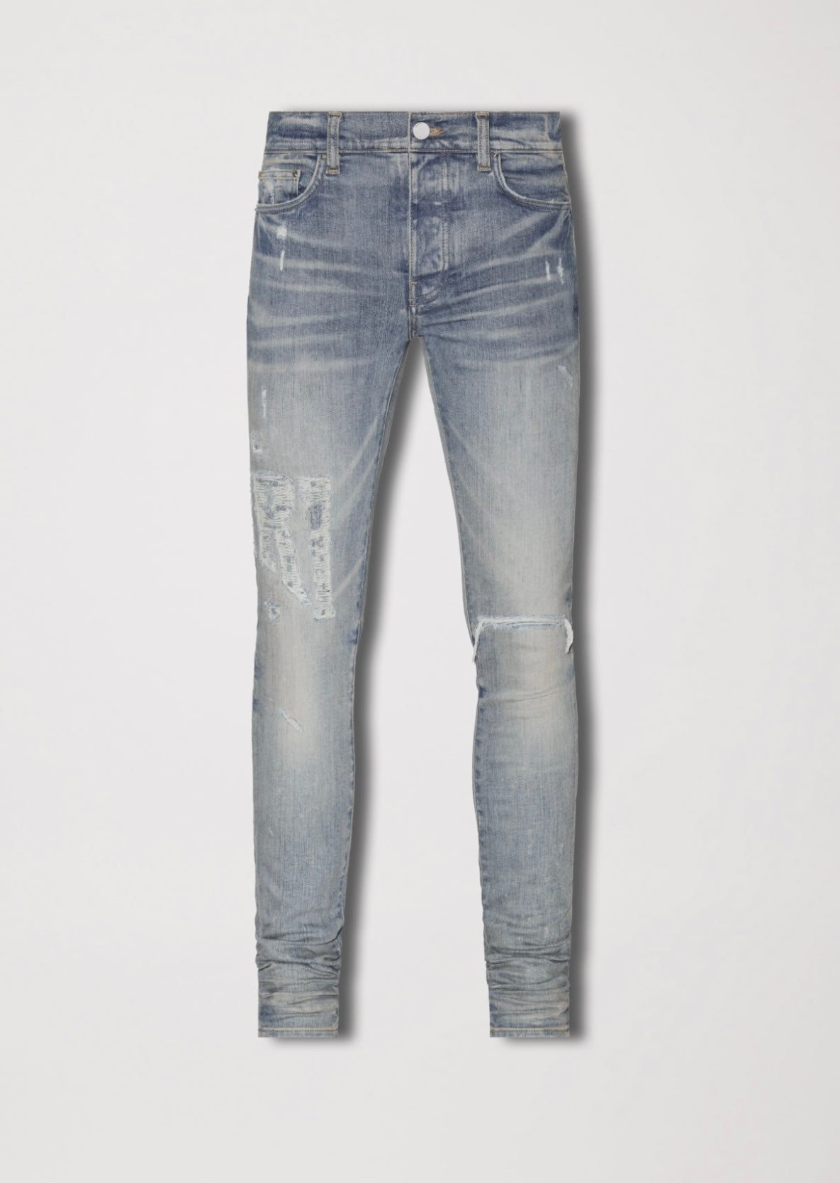 Amiri Distressed Logo jeans - Blue