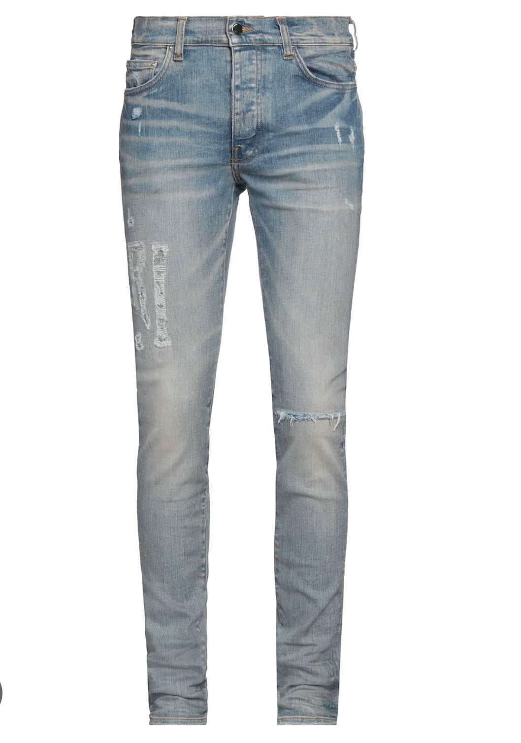 Amiri Distressed Logo jeans - Blue