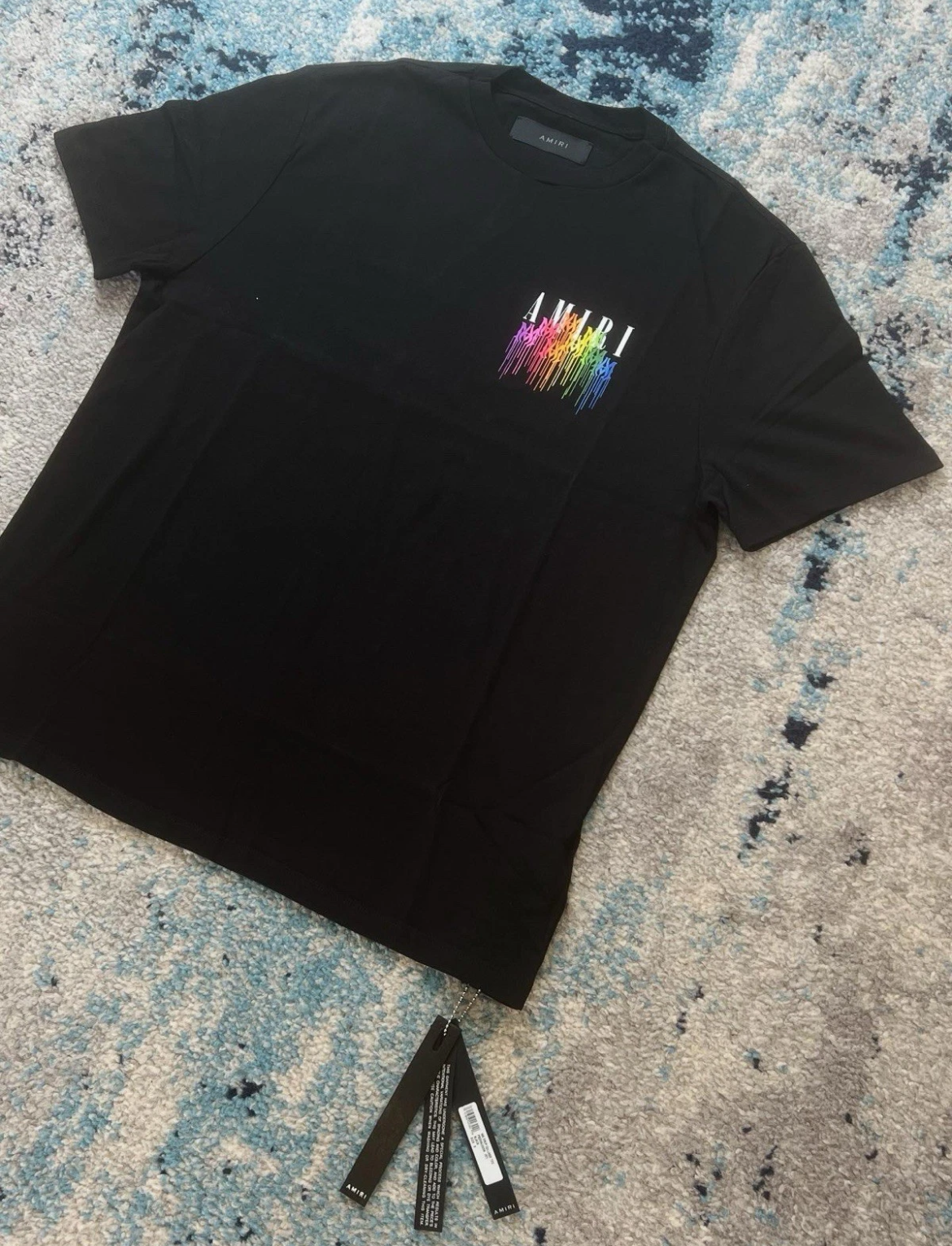 Amiri T-shirt paint drip core Logo - Black