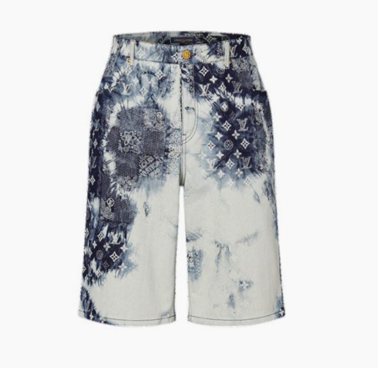 Louis Vuitton monogram bandana denim shorts indigo