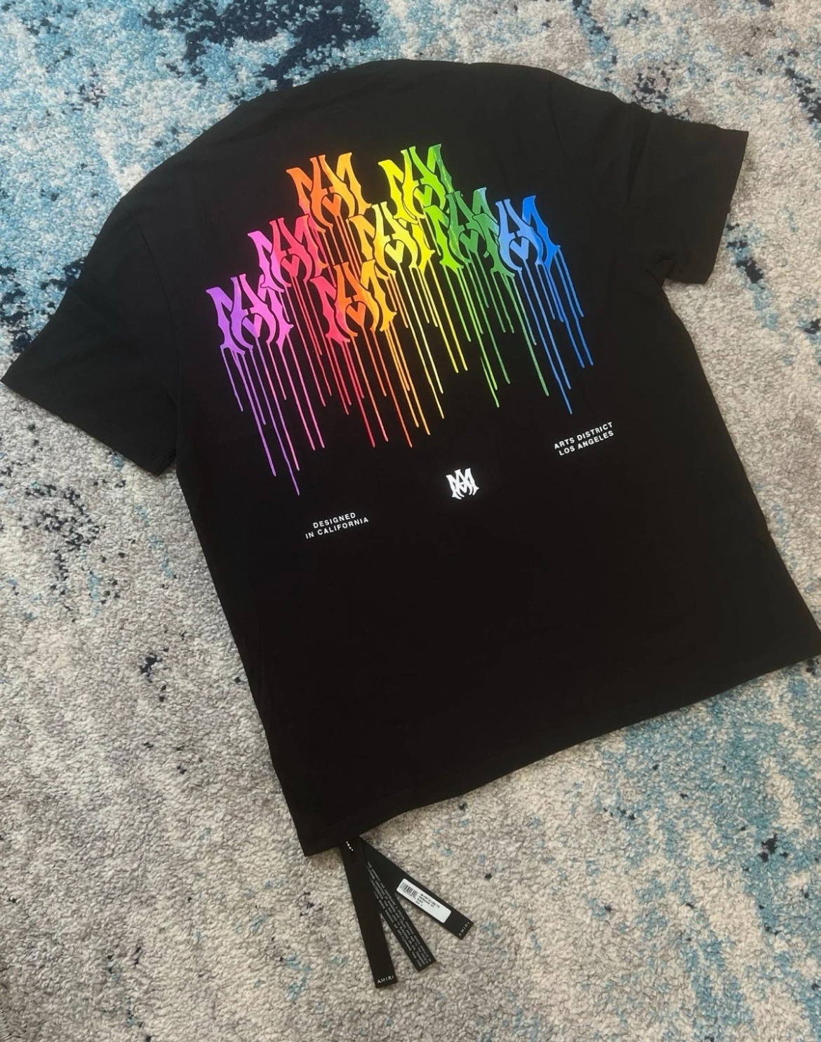 Amiri T-shirt paint drip core Logo - Black