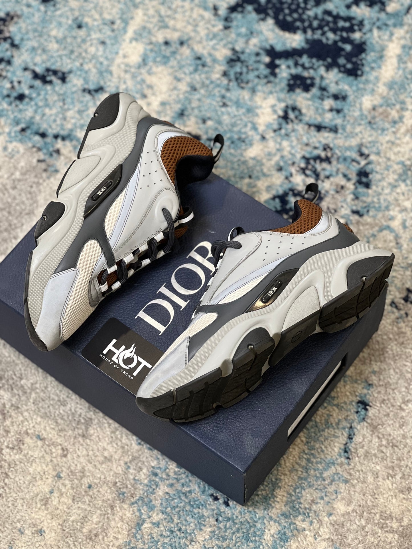 Dior b22 Trainers UK 8 - Coffee White Grey Black