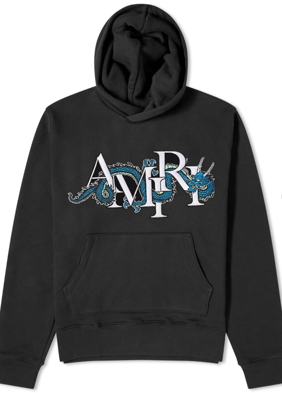 Amiri Dragon Logo Hoodie - Black