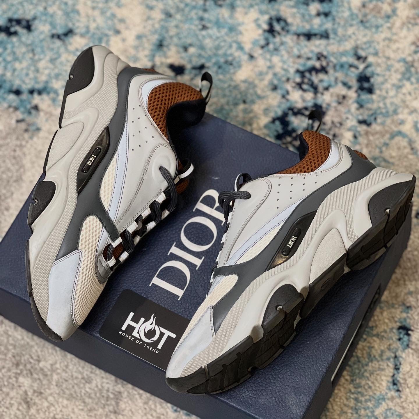 Dior b22 Trainers UK 8 - Coffee White Grey Black