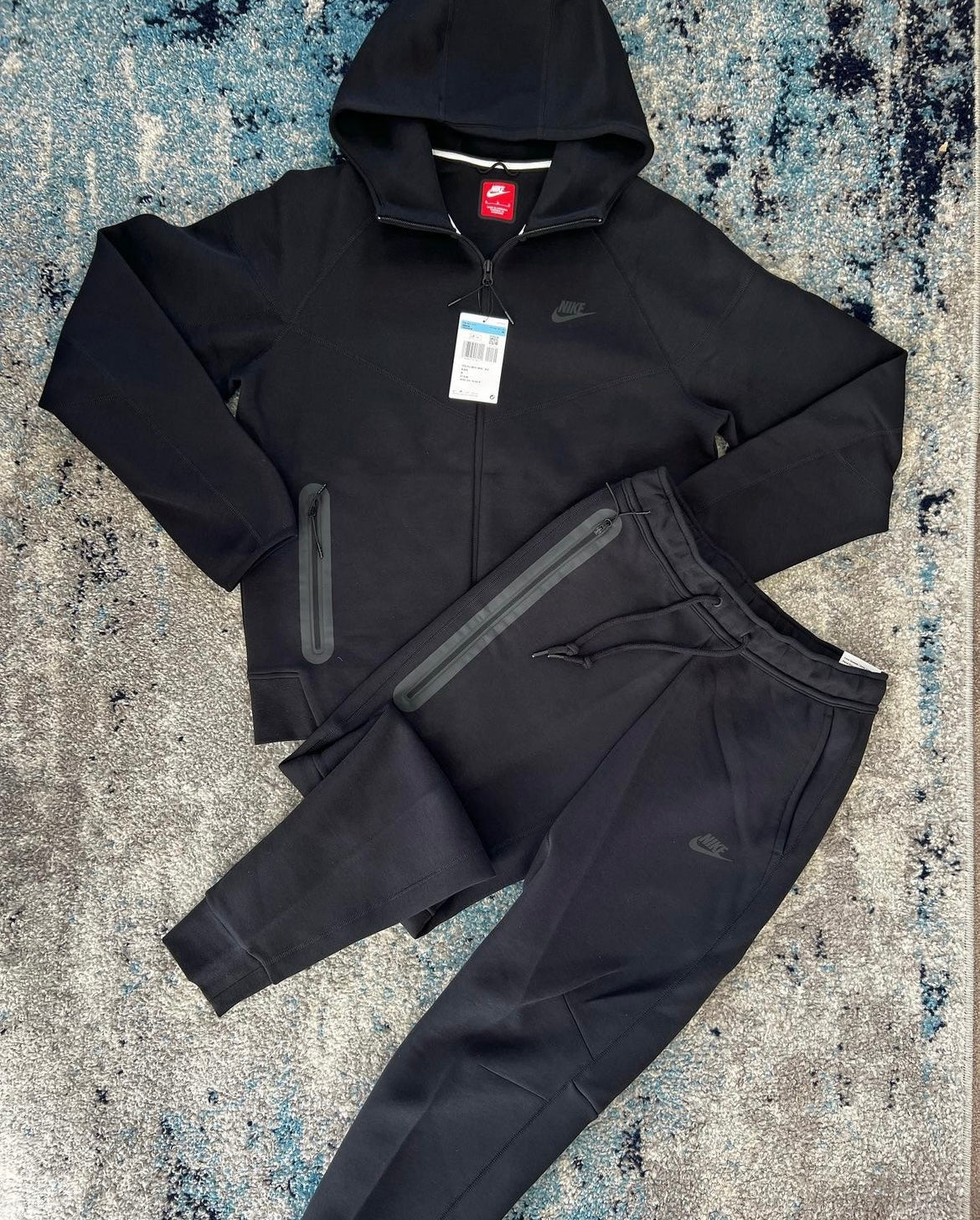 nike tech black full tracksuit