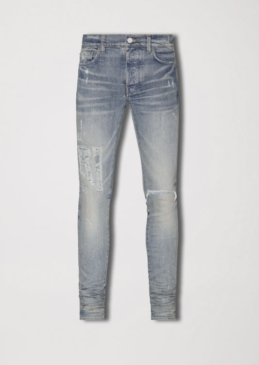 Amiri Distressed Logo jeans - Blue