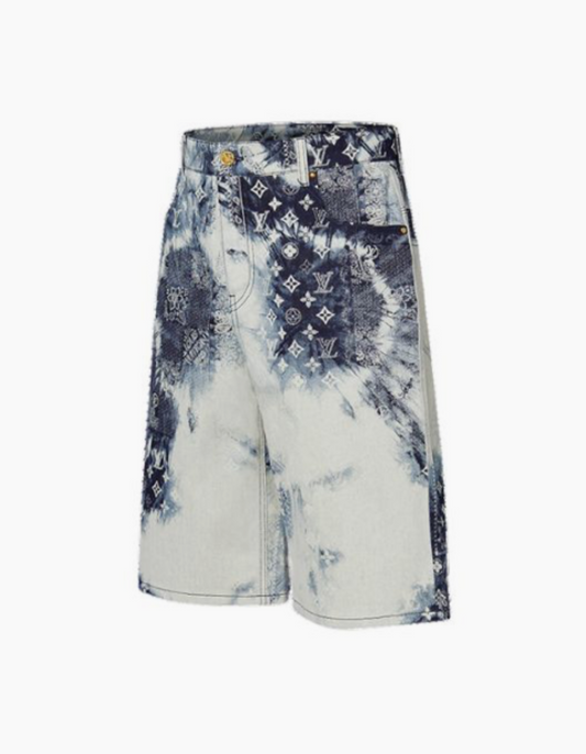 Louis Vuitton monogram bandana denim shorts indigo