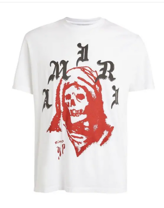 Amiri Wes lang Red skull T-shirt - White