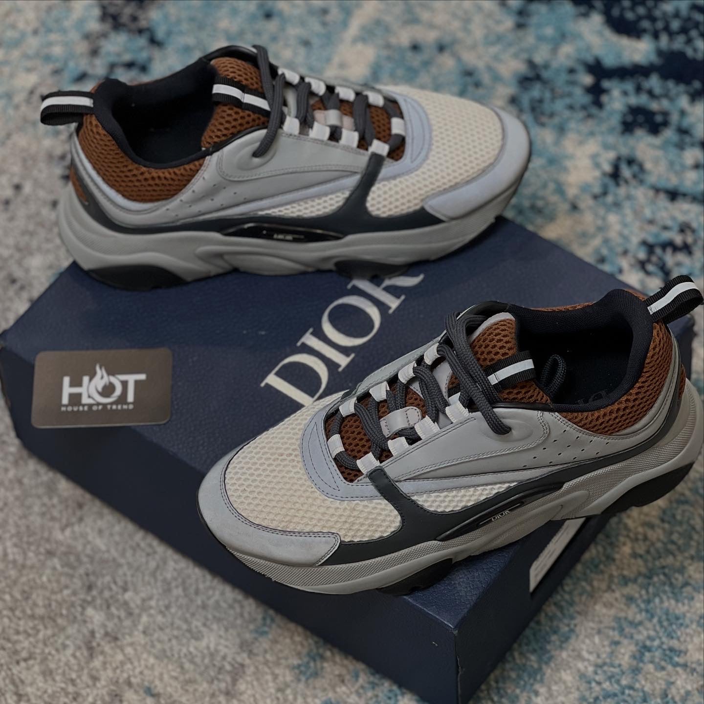 Dior b22 Trainers UK 8 - Coffee White Grey Black