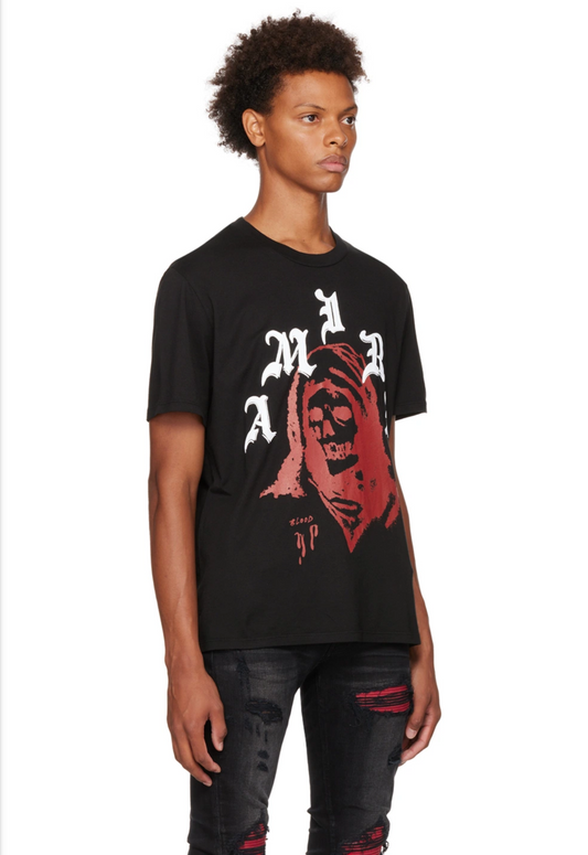 Amiri Wes lang Red skull T-shirt - black